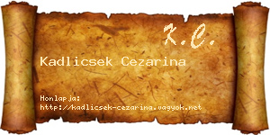 Kadlicsek Cezarina névjegykártya